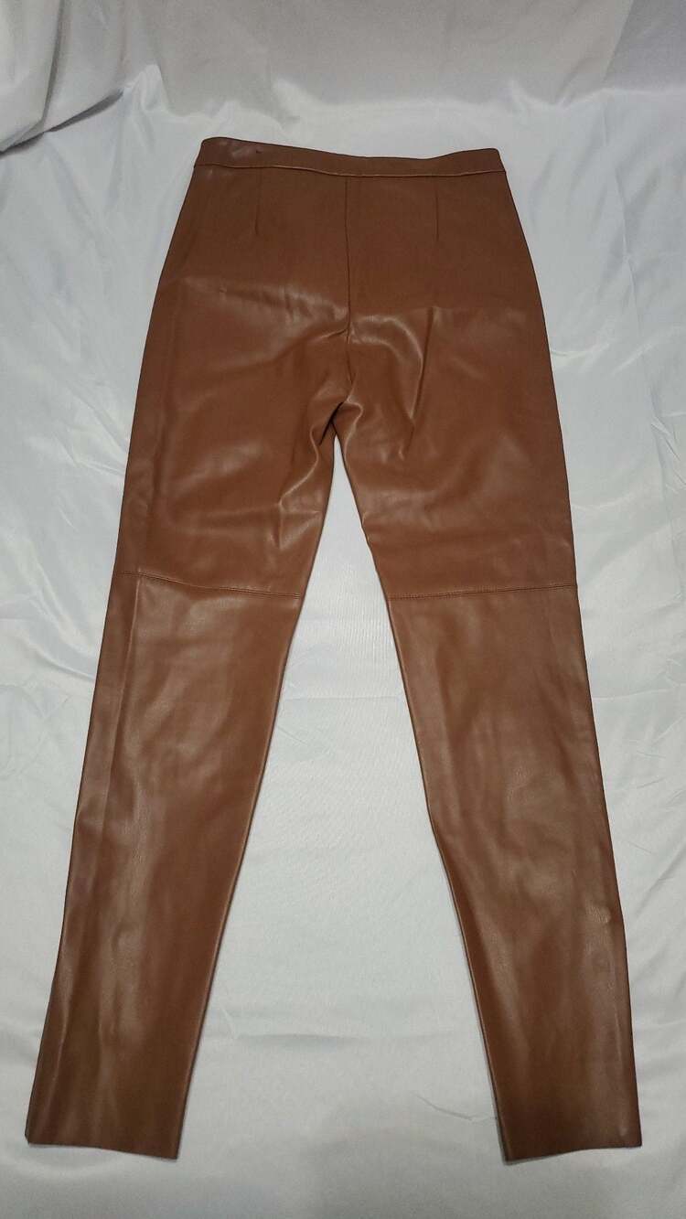Zara Faux Leather Flared Leggings with Zippers - Picture 5 of 5